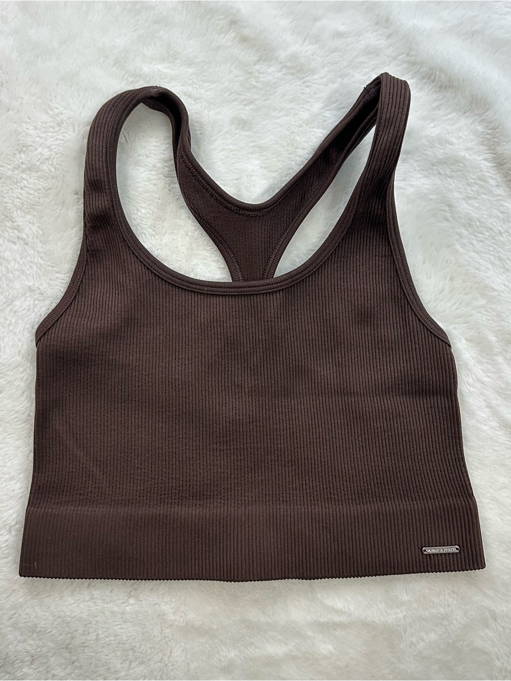 Savage X Fenty Seamless Sport Racerback Tank - Espresso Brown - XS